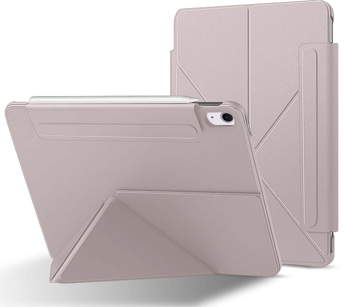 Dailygoods- Hoes iPad Air 11 inch - Beschermhoes - Inklapbare Standaard - Krasbestendig - Sterke Magneet - Roze - Tablethoes