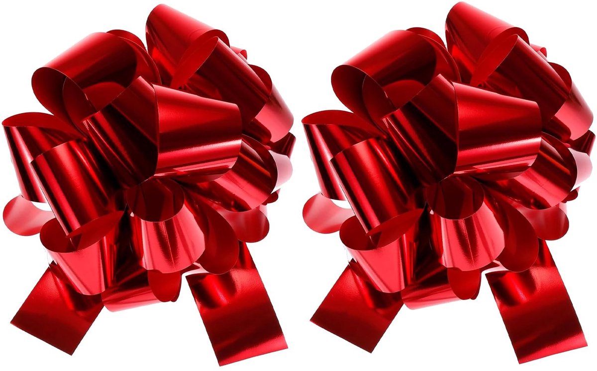 Dailygoods- Geschenklint 12 Inch - Rood Metallic - Waterdicht - Decoratieve Strik - Bruiloften/Cadeaus - Premium Kwaliteit