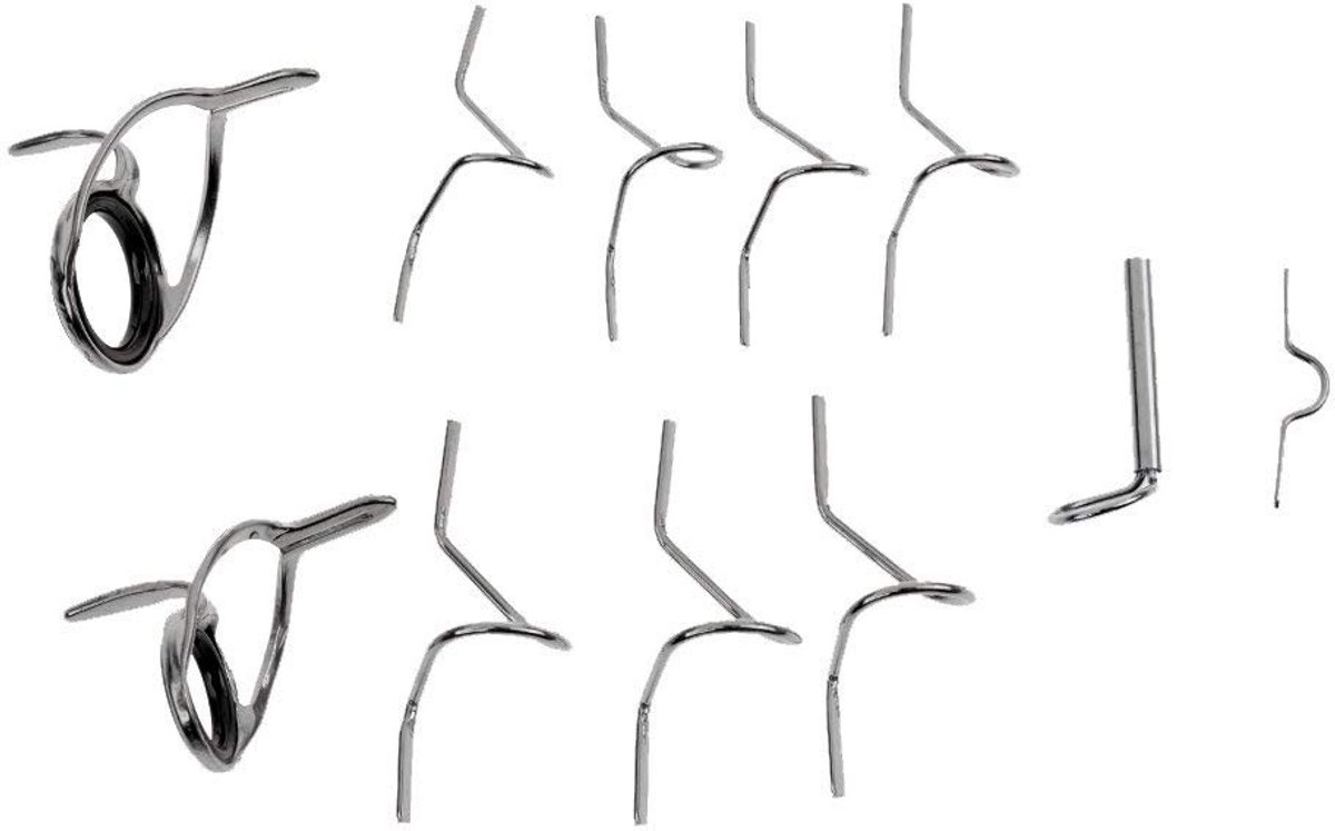 Dailygoods- Reparatiekit Roestvrij Staal - 11 Stuks - Opbergdoos - Hengelgeleiders - Voor Zoetwater/Zoutwater - Eenvoudig te Monteren - Hengelonderdelen