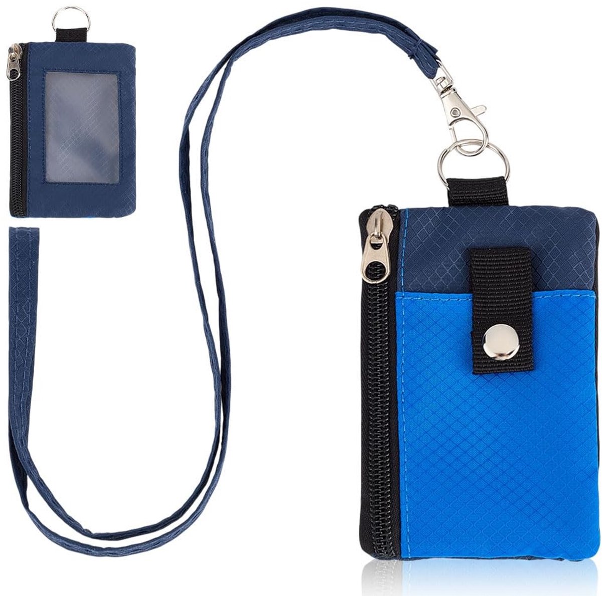 Dailygoods- Portemonnee RFID-blokkerend - ID-kaarthouder - Draagbare Organizer - Nylon - 12 x 8 cm - Verstelbare Schouderriem - Sleutelhanger