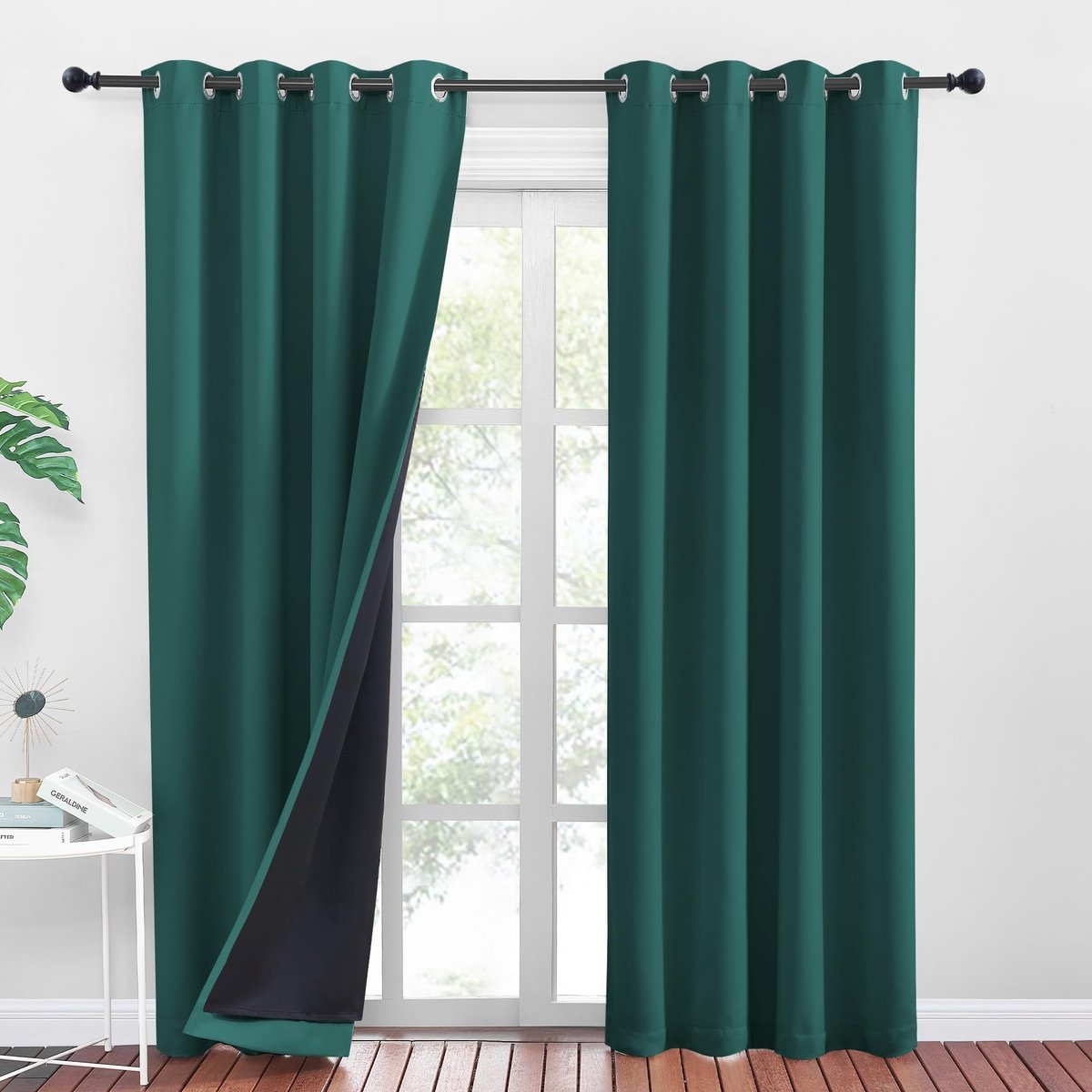 Dailygoods- Verduisteringsgordijnen 100% ondoorzichtig - Geluidsisolerend - 2-laagse Stof - 140 x 245 cm - 2 Stuks - Donkergroen - Gordijnen
