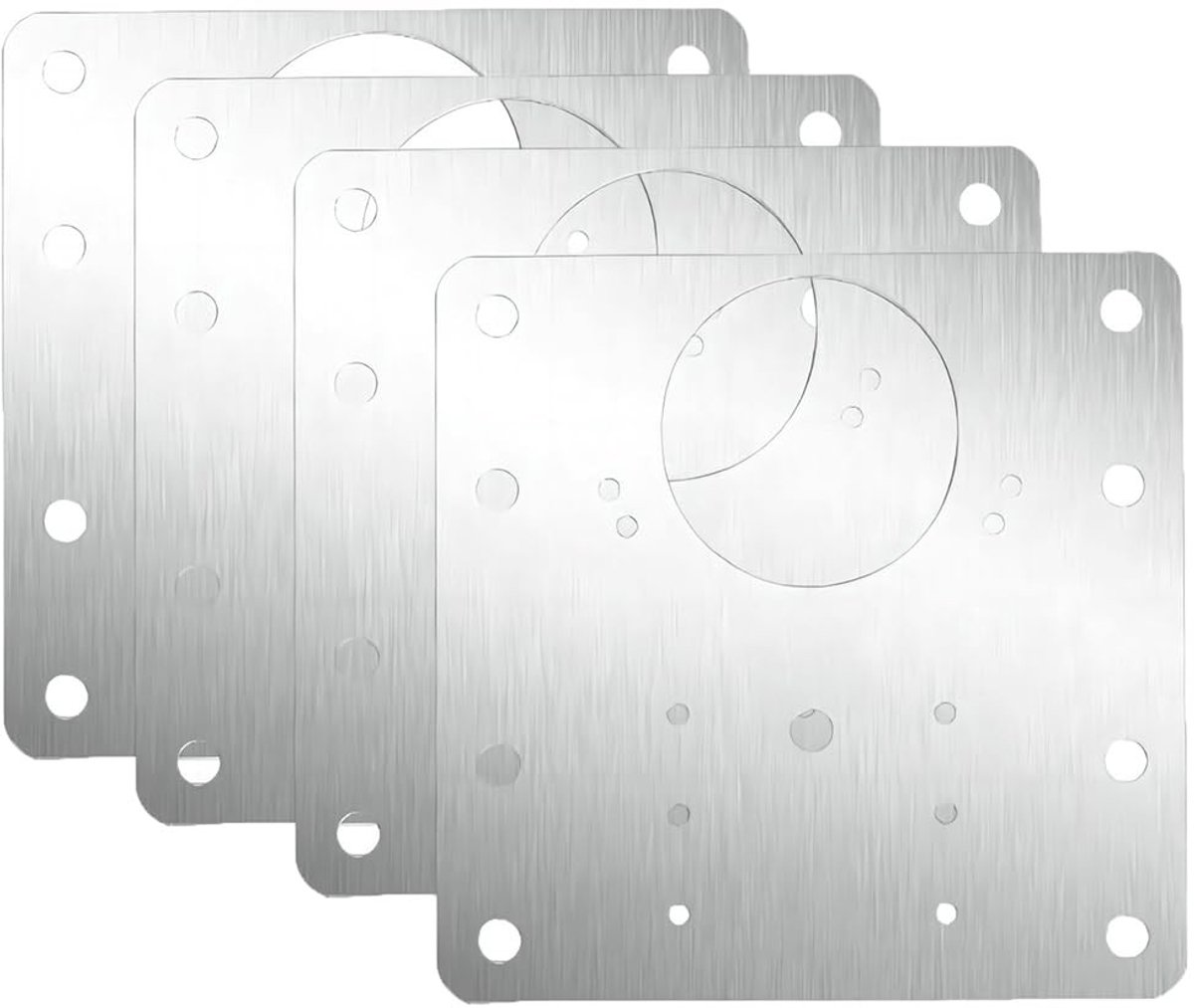 Dailygoods- Scharnierplaat 4 Stuks - Scharnier Reparatie Plaat - Roestvrij Staal - Keukenkast Deur Scharnieren - Duurzaam en Schokbestendig - Met Bevestigingsgaten