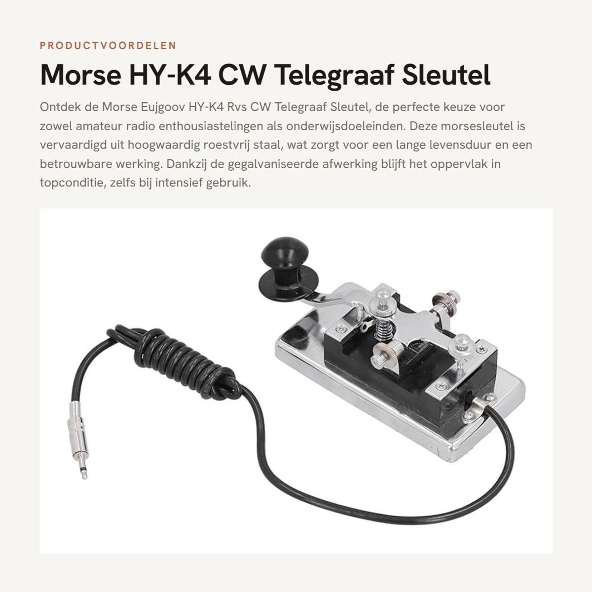 Dailygoods- Telegraaf Sleutel Hoogwaardig Roestvrij Staal - Morsesleutel - CW Communicatie - Onderwijs - Beschermkussen - Versterkte Hardheid