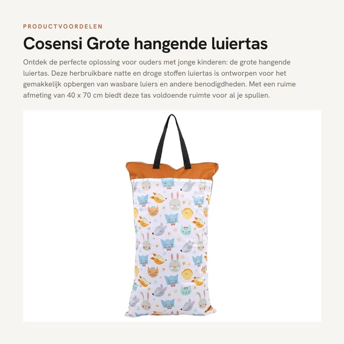 Dailygoods- Luiertas Groot - Hangende Luiertas - Herbruikbare Luiertas - Natte/Droge Luiertas - Wasgoed Beugel - Professioneel Ontwikkeld - Luiertasje