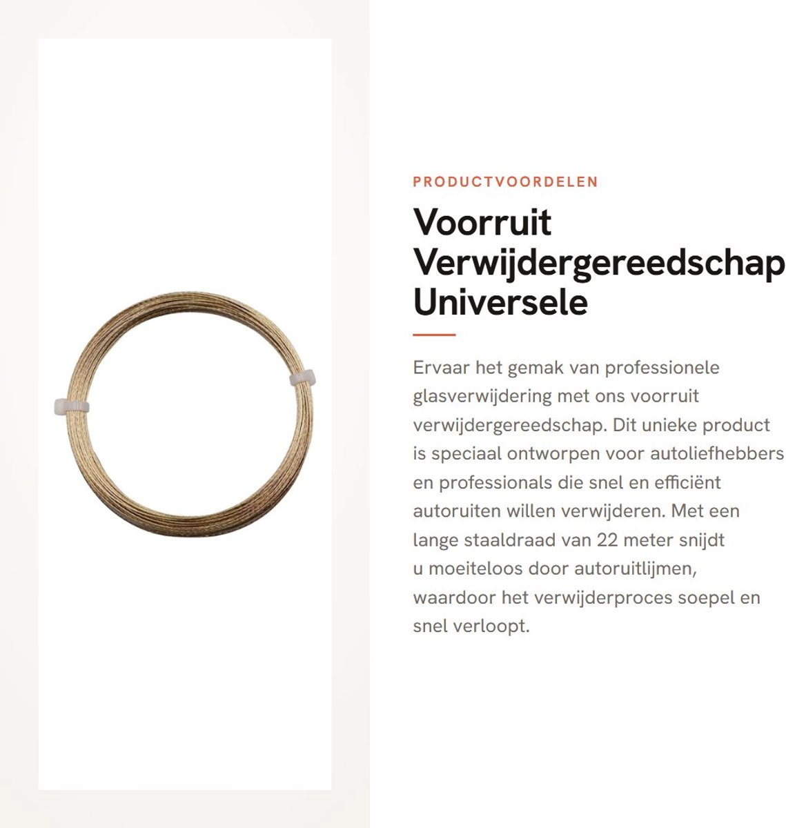 Dailygoods- Verwijderdraad 22m - Efficiënte Glasverwijdering - Staaldraad - Veilig Verwijderingsgereedschap - Auto Voorruit - Gebruiksvriendelijk Ontwerp - Glasverwijderingsdraad