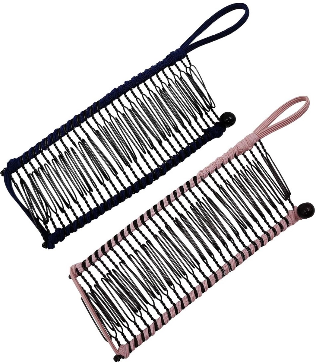 Dailygoods- Bananenhaarspelden 2 Stuks - Antislip - Rekbaar - 30 Tanden - Haaraccessoires - Geschikt voor Dik/Golvend Haar - Haarklem