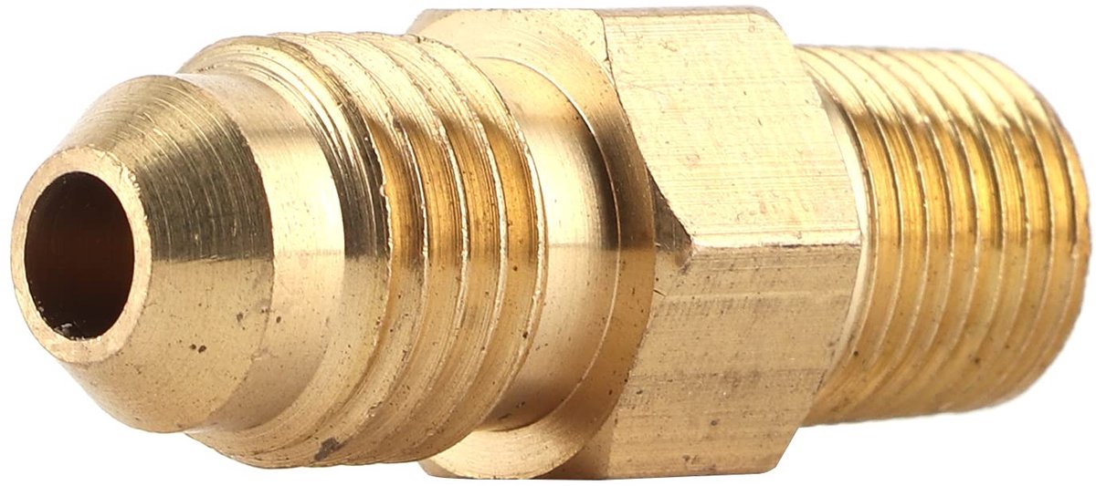 Dailygoods - Messing Olie Gas Fitting Koppeling - Universele Brandstof Adapter - Eenvoudig te installeren - 1/8 inch Male - Duurzaam en roestbestendig
