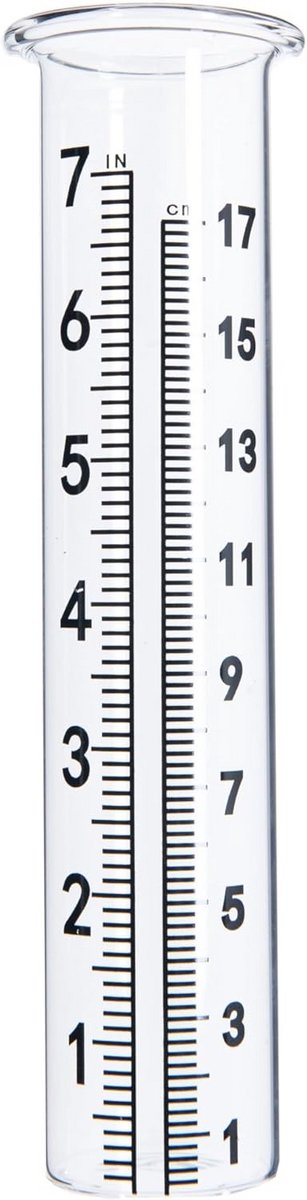 Regenmeter Glas - Vervangende Buis - Tuin Meten - Lip Ontwerp - 7 Inch Capaciteit - Helder