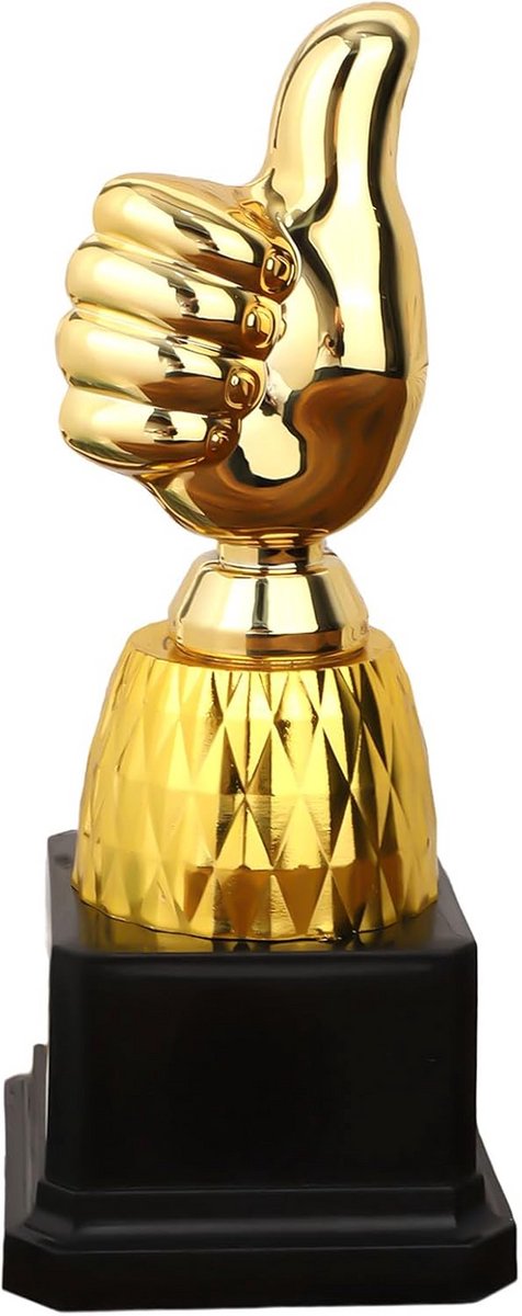 Gouden Trofee - Winnaars Prijs - Erkenning Geven - Duim Omhoog Design - 18x73 cm - Goud