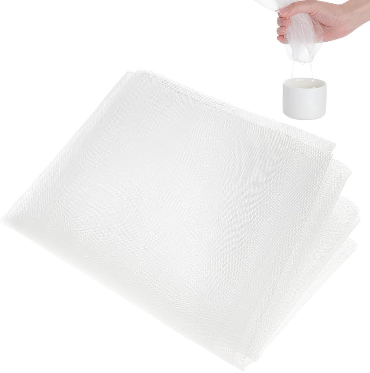 Dailygoods- Gaasfilterdoek 40 x 400 cm - 30 Mesh - Nylon Filterdoek - Slijtvast - Drukbestendig - 0,4 mm Dik