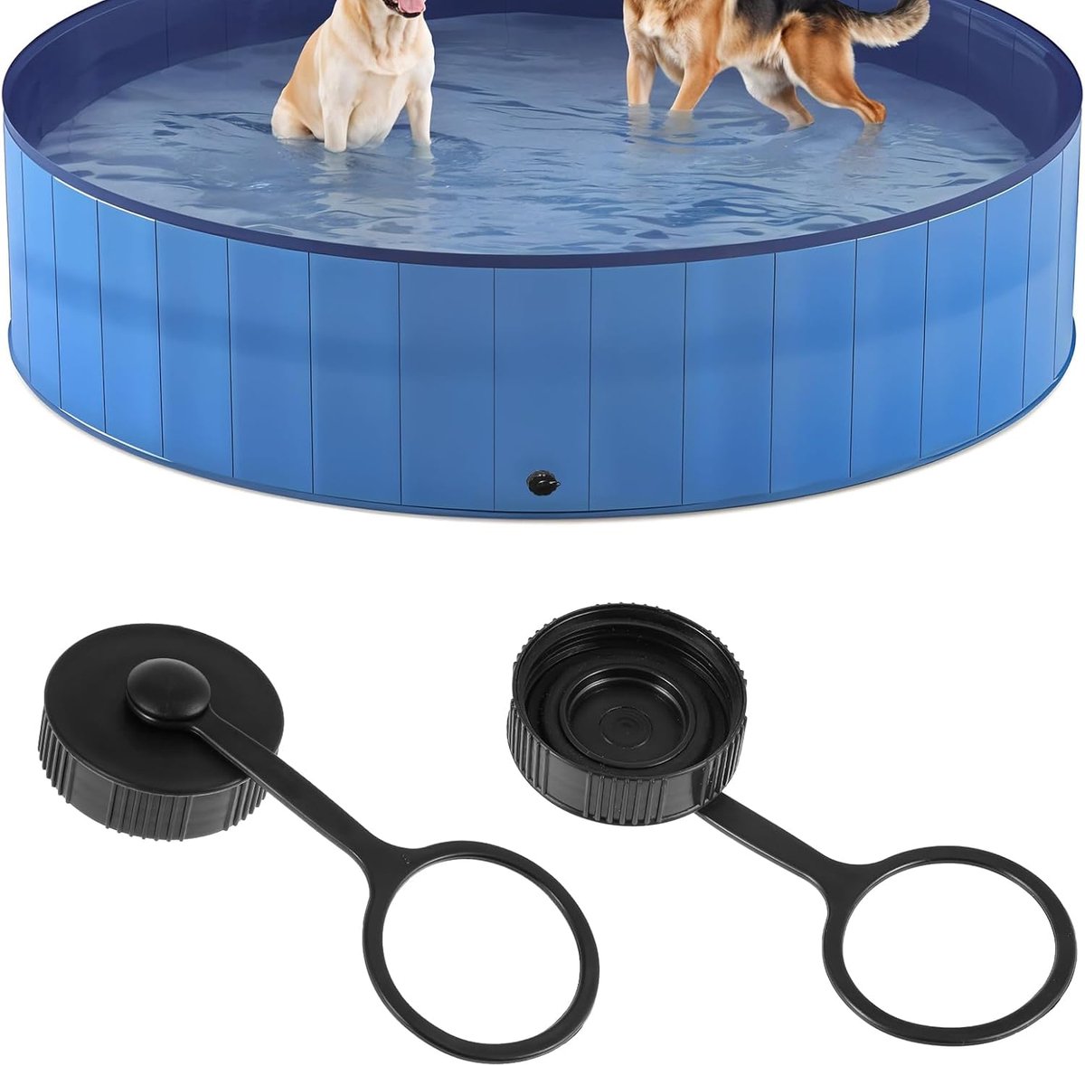 Hond Zwembad Afvoerplug - Zwembad Plug - Huisdier Zwemplezier - Lekvrije Afdichting - 37 mm Binnendiameter - Zwart