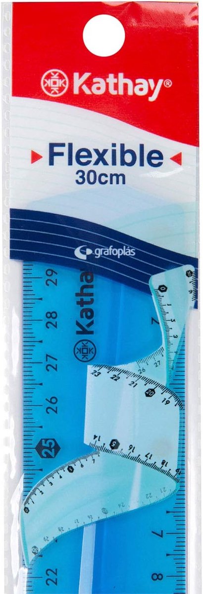 Flexibele liniaal - Meetlat kunststof - Tekenen knutselen - Buigzaam materiaal - 30 cm - Willekeurige kleuren