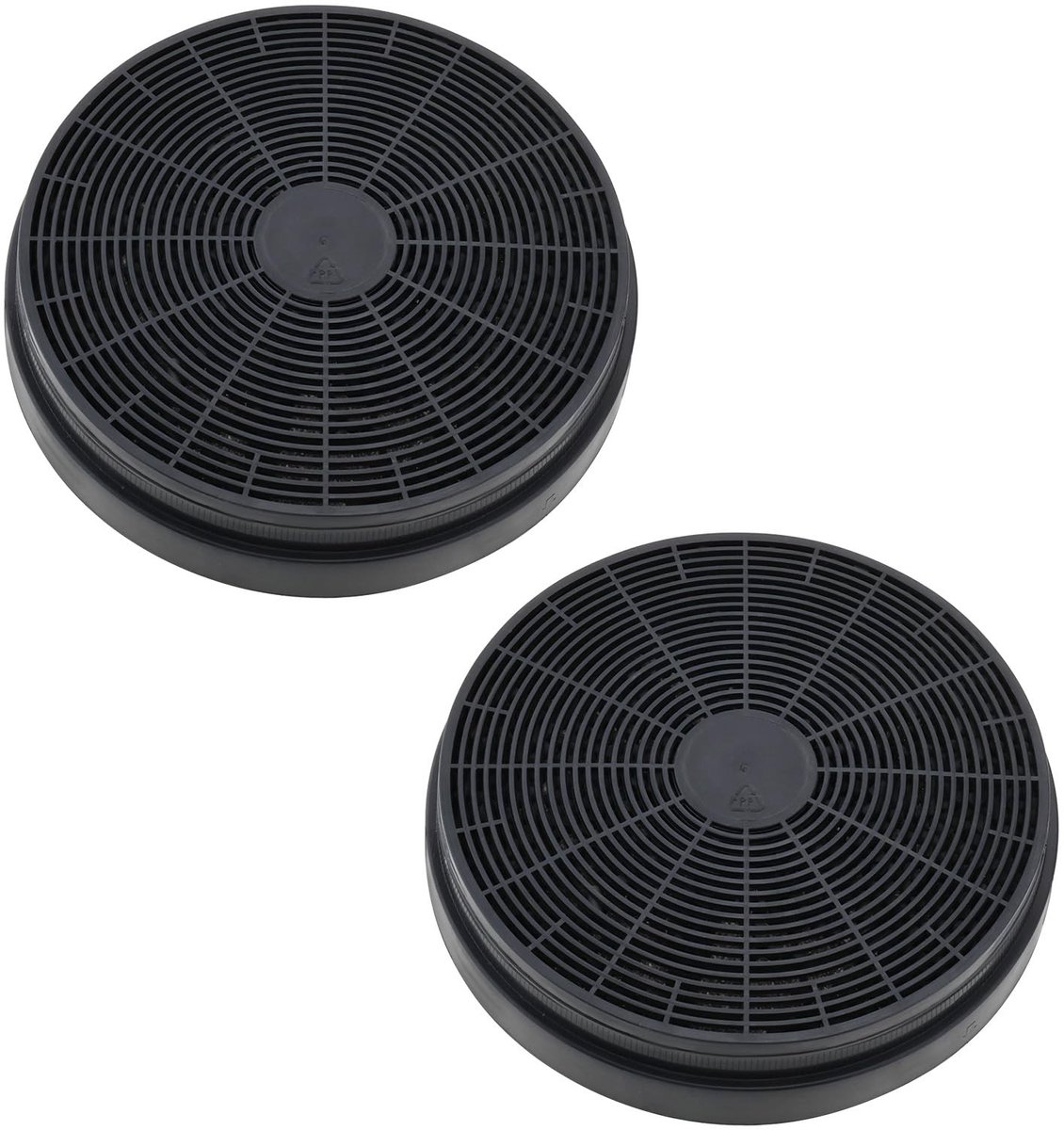 Dailygoods- Ventfilter 2 Stuks - Koolstof Houtskool - Afzuigkapfilter - Universeel - 175mm x 175mm x 35mm - Zwart - Hoogwaardige Geurabsorptie