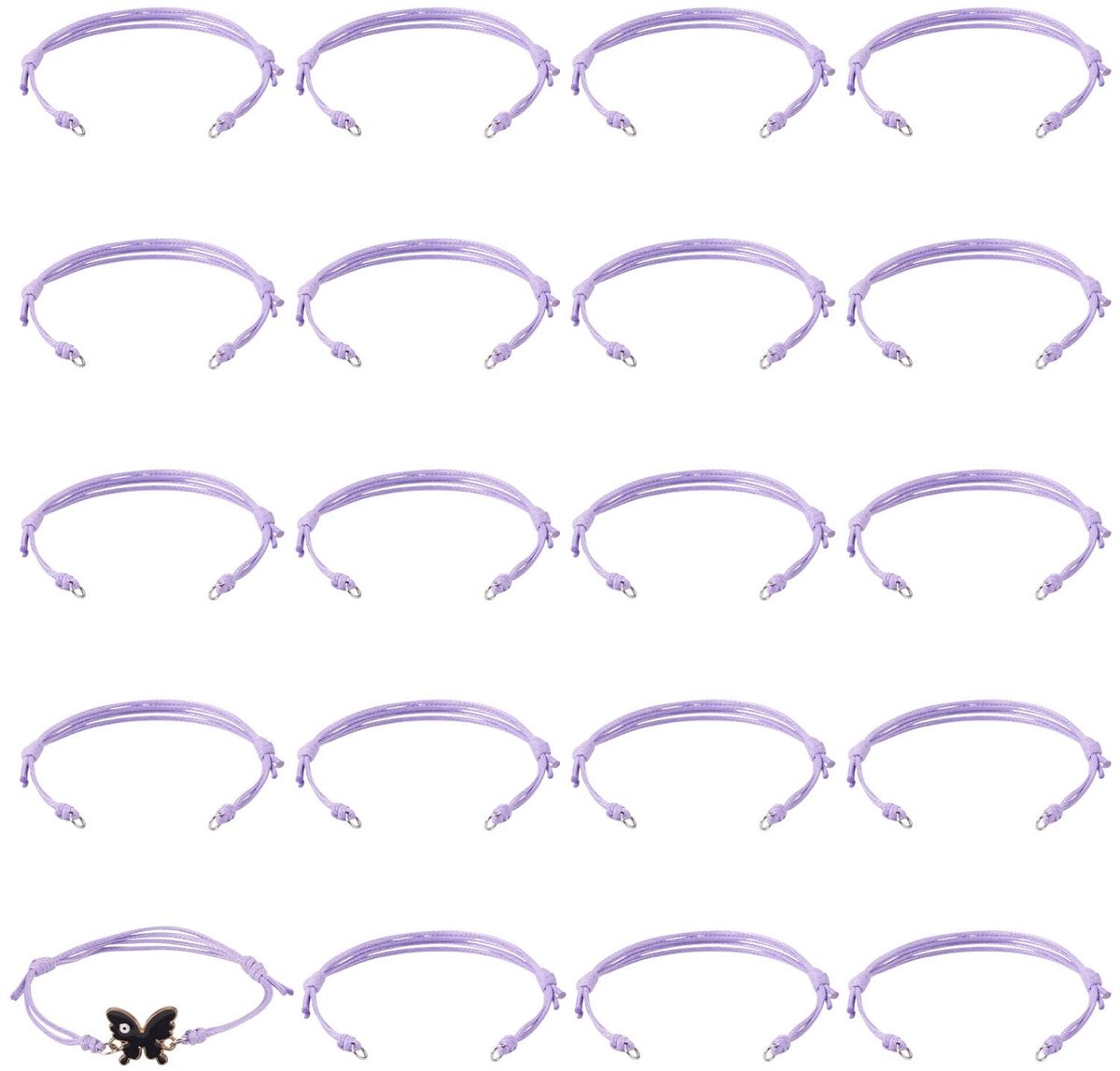 Dailygoods- Armband 20 stuks verstelbare - Gewaxte Polyester Koord - DIY Craft - Vriendschap Armband - Lichtgewicht - 23,5 cm lang - Sieraden