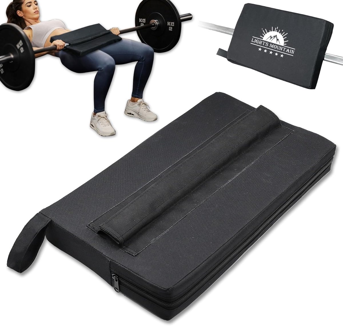 Heup Pad - Barbell Beschermer - Kracht Training - Extra Dik Schuim - 42 cm Lang - Zwart