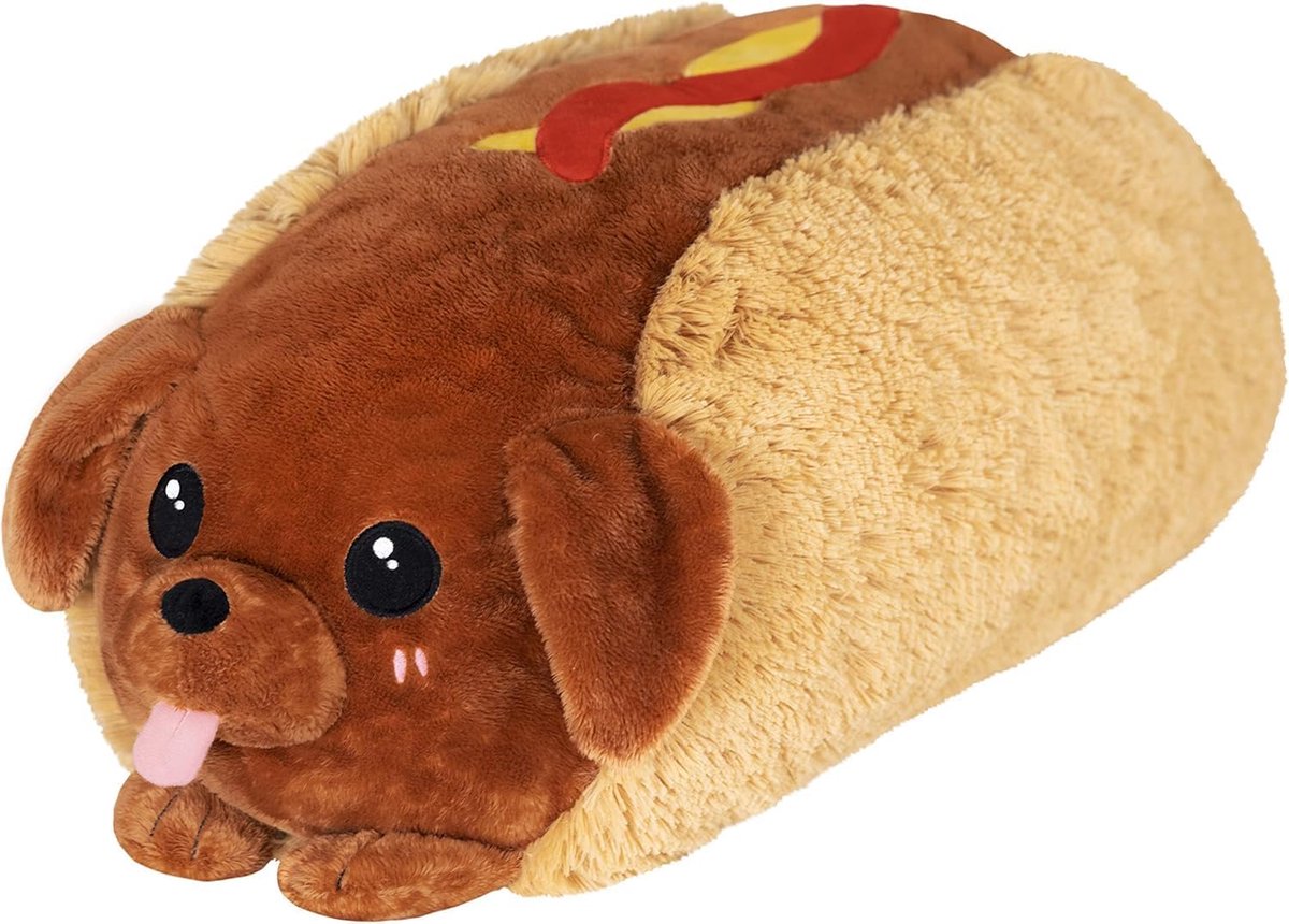 Pluche Teckel Hotdog - Zacht Knuffeldier - Decoratie en Knuffelen - Origineel Superzacht Pluche - 51 cm Lang - Multi