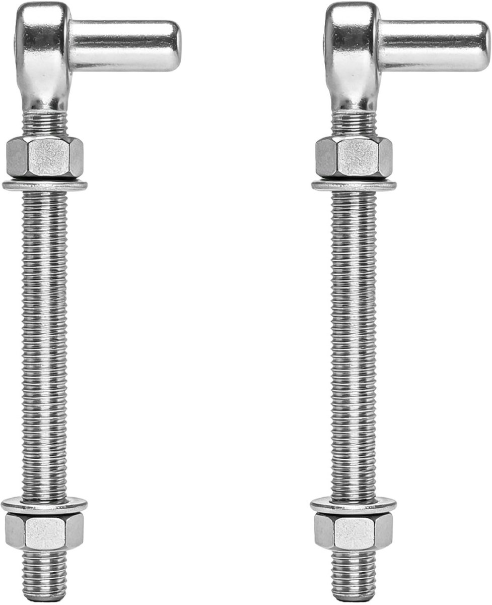 Dailygoods- Scharnieren M12 x 150 mm - Robuuste Scharnieren - Verstelbare Scharnieren - Poortscharnieren - Roestvrij Stalen Scharnieren - Hoge Corrosiebestendigheid - Poortscharnier