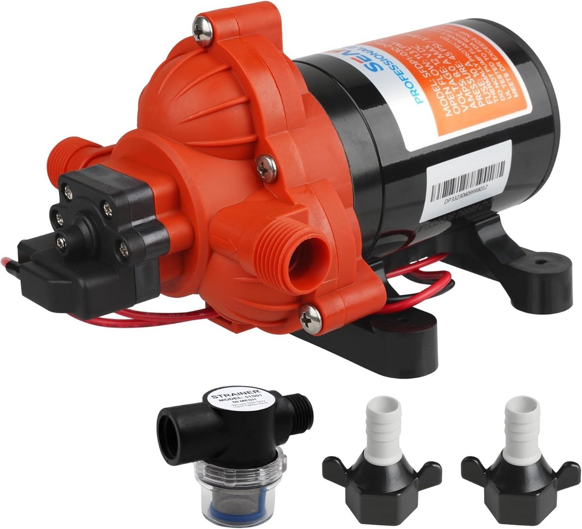 Waterpomp 12 Volt - Zelfaanzuigende pomp - Watersysteem Voorzien - Membraan Technologie - 113 Liter Per Minuut - Zwart