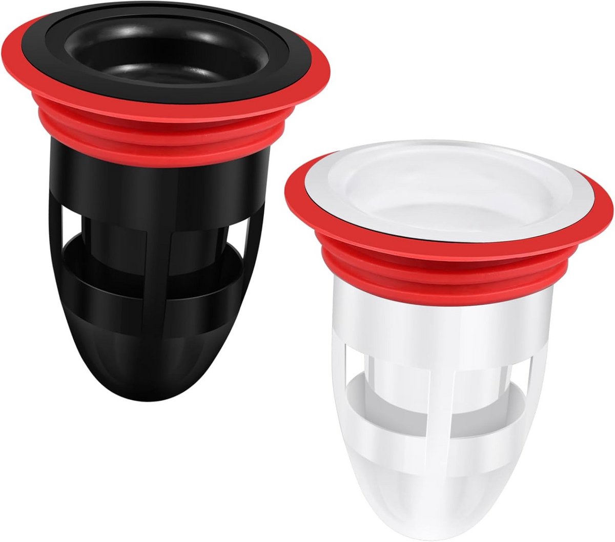 Afsluiters voor Afvoer - Geurstopper Set - Frisse Ruimte Houden - Schimmelbestendig Design - 50 mm - Zwart Wit