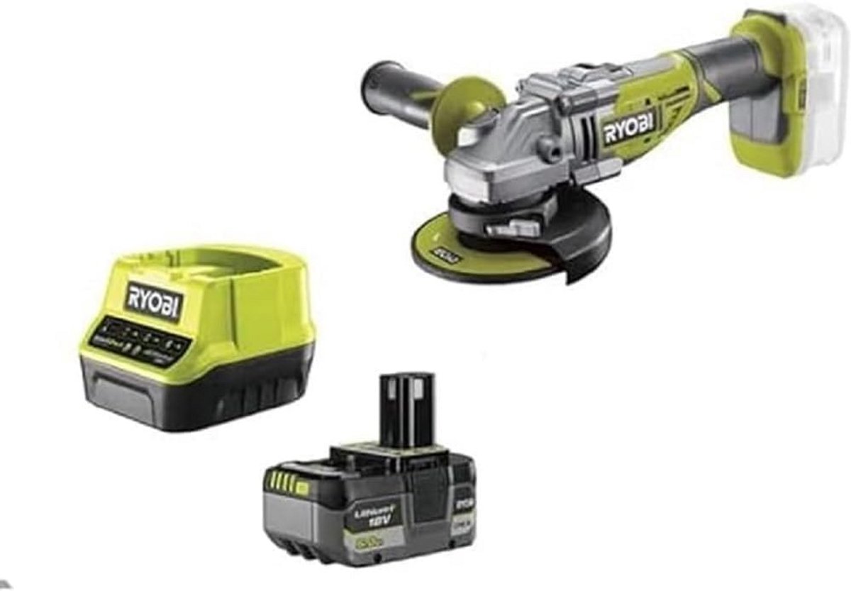 Haakse Slijper - Slijpmachine Draadloos - Materialen Bewerken - Borstelloze Motor - 125 mm - Groen