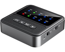 Audio Adapter - Zender Ontvanger - Draadloos Muziek Streamen - Bluetooth 5.4 - 20 Meter Bereik - Zwart