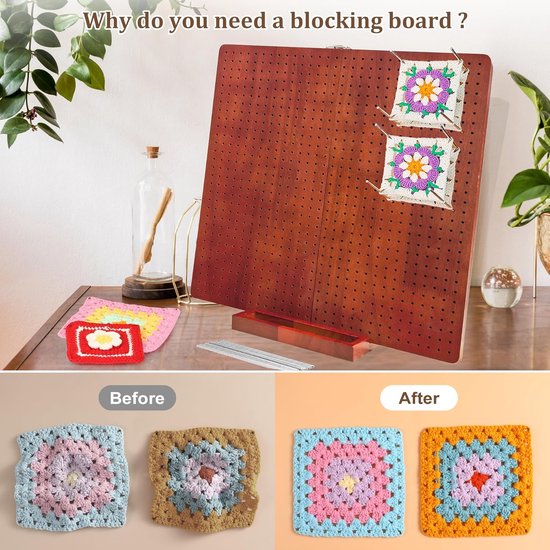 Blokkeerplank Haken - Haakaccessoires - Vormgeven Projecten - Opvouwbaar Ontwerp - 39 cm - Rood — afbeelding 2