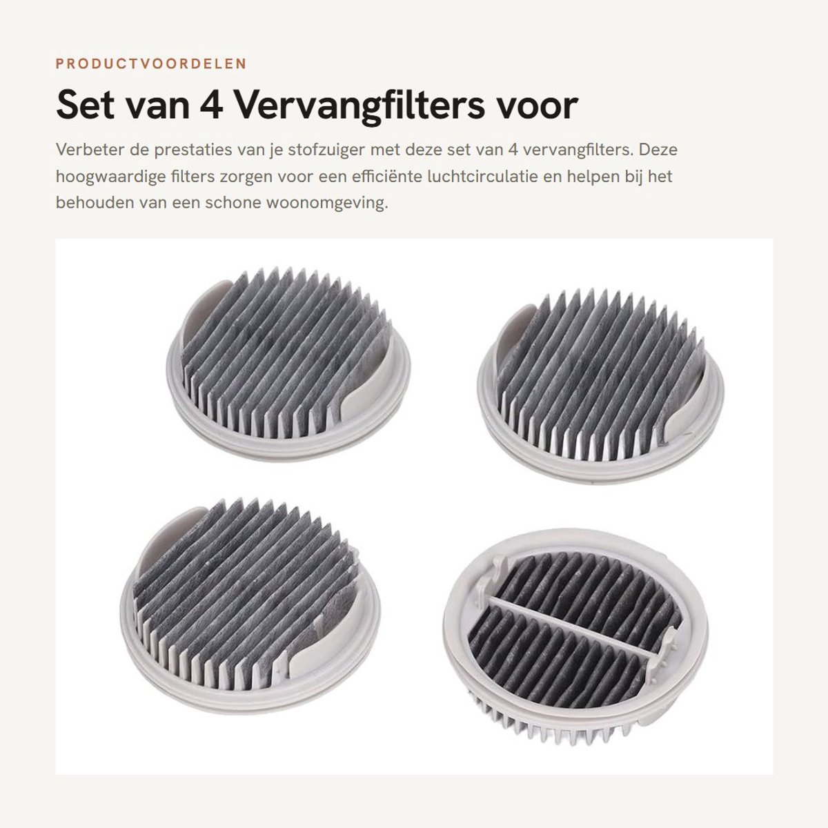 Dailygoods- Filter 4 Stuks - Vervangende Stofzuigerfilters - Handstofzuiger Accessoires - Hoge Efficiëntie - ABS Materiaal - Verbeterde Luchtkwaliteit - Stofzuigerfilter