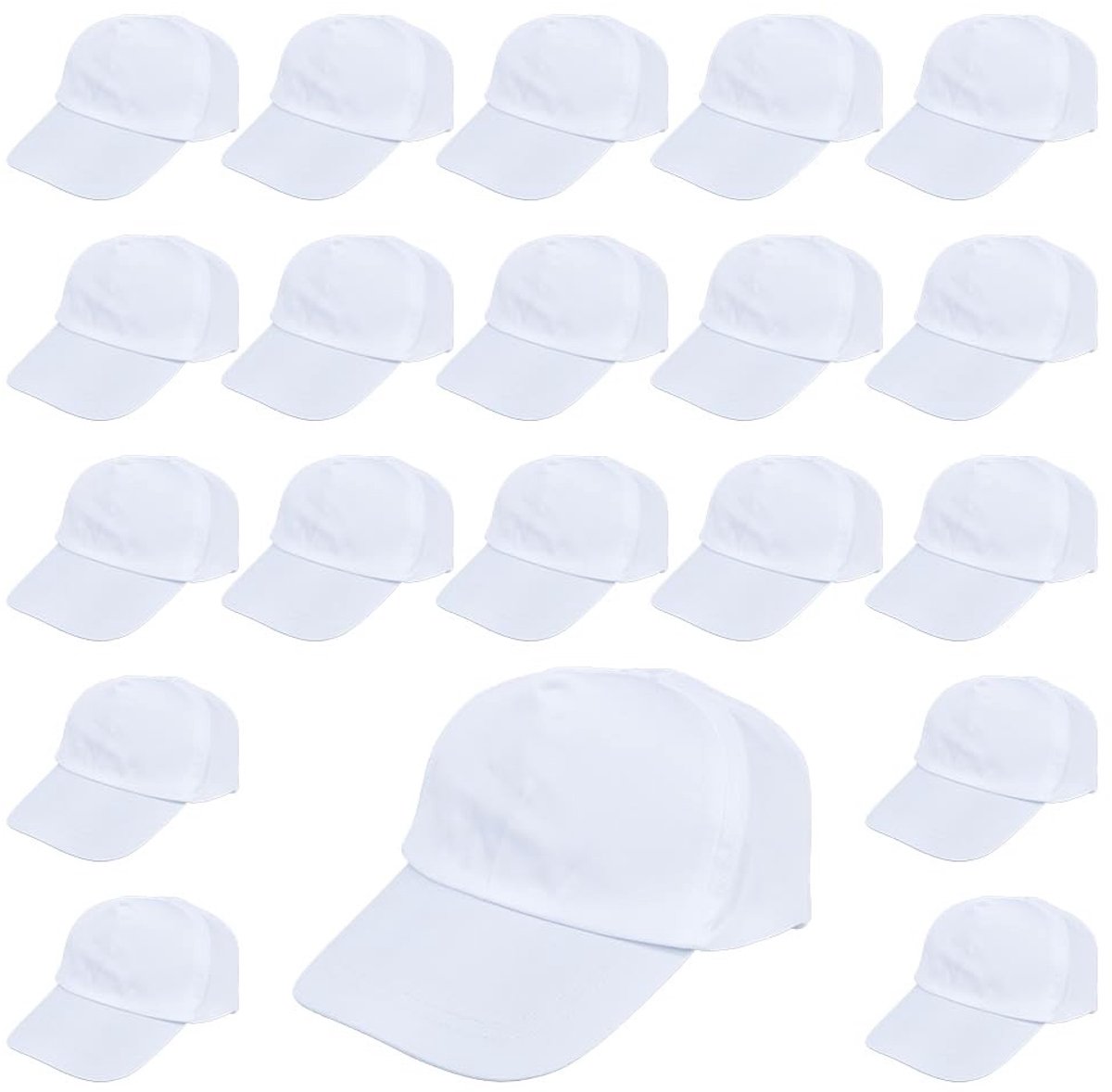 Dailygoods - 25 Stuks Effen Baseball Caps - Verstelbaar en Unisex