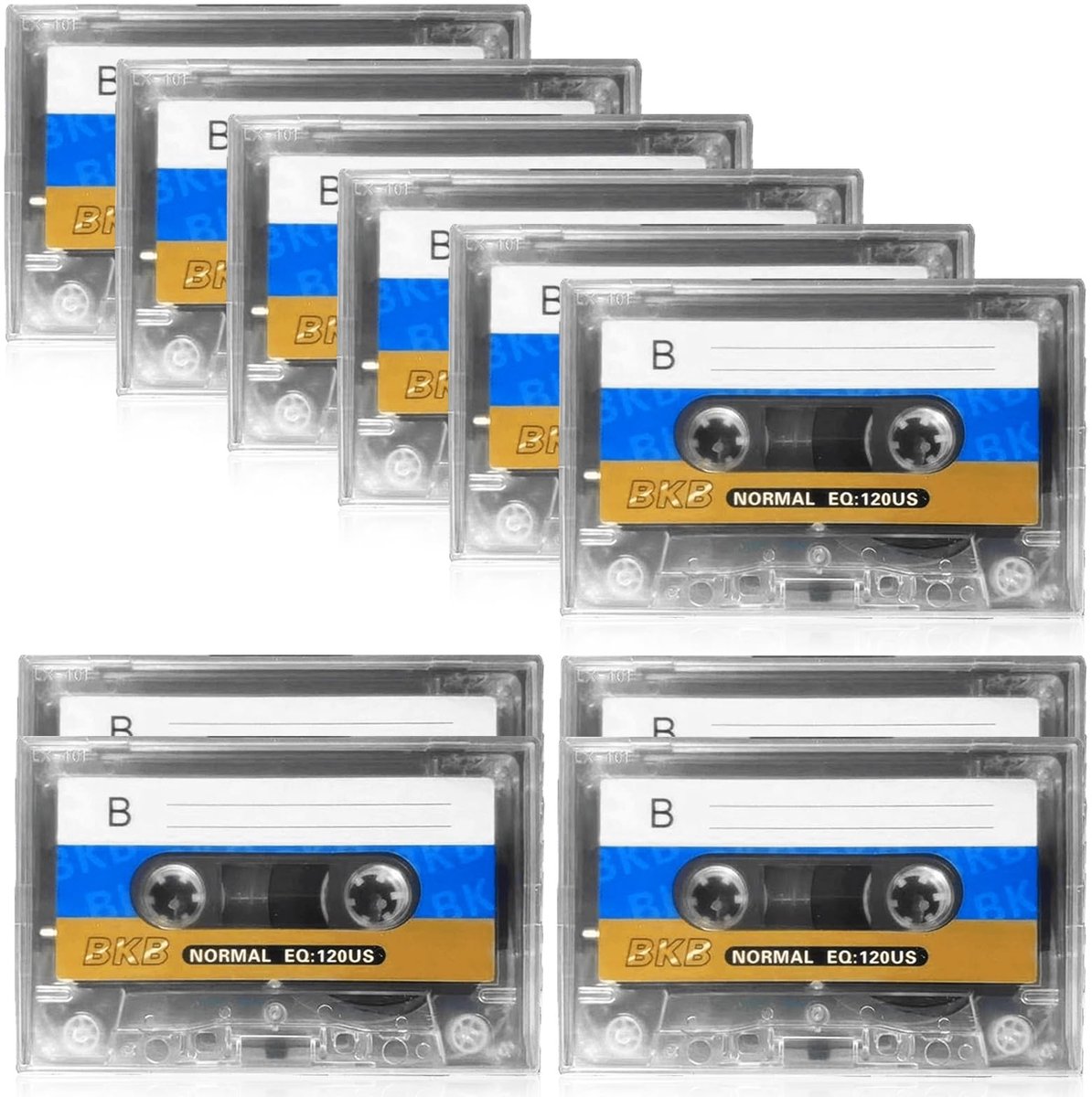 Dailygoods- Audiocassette 10 stuks - 60 minuten opnametijd - Geluidsarm - Muziekcassette - Lege cassette - Lichtgewicht en praktisch - Geluidsband