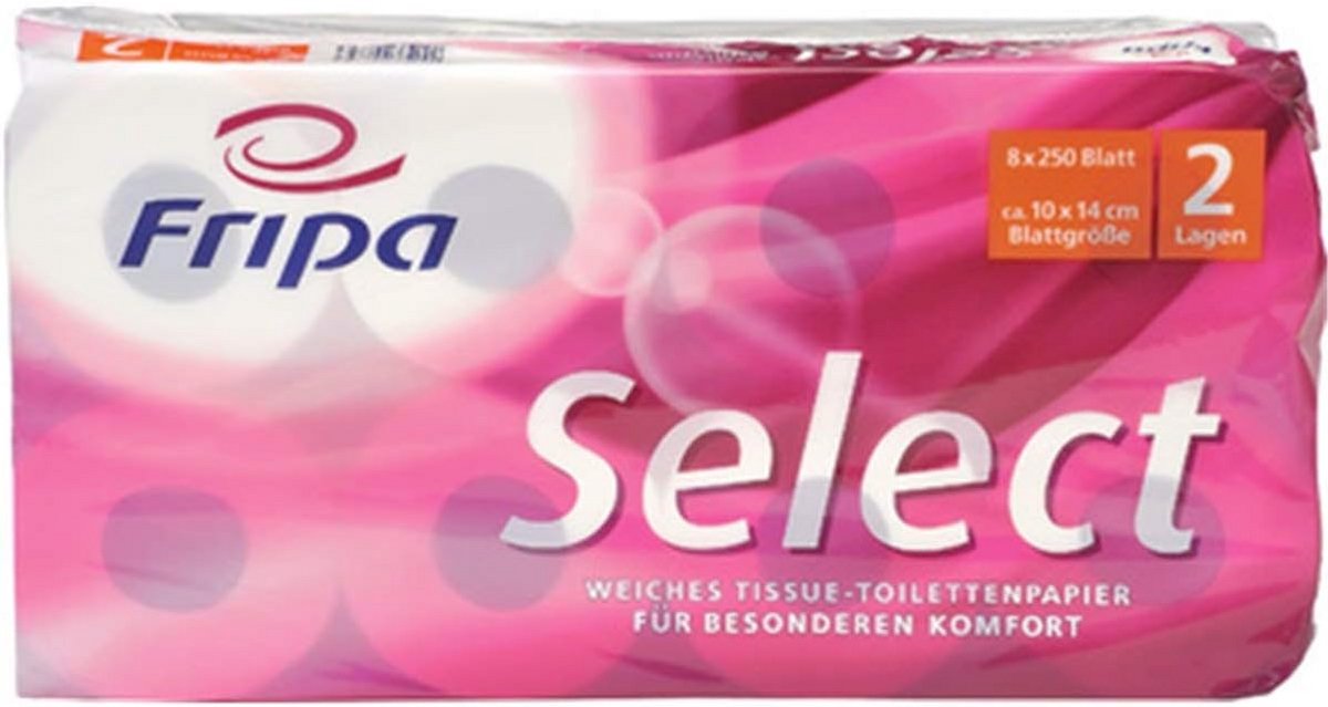 Toiletpapier Select - Zacht papier - Dagelijks gebruik - 4-laags dikte - 8 rollen - Wit