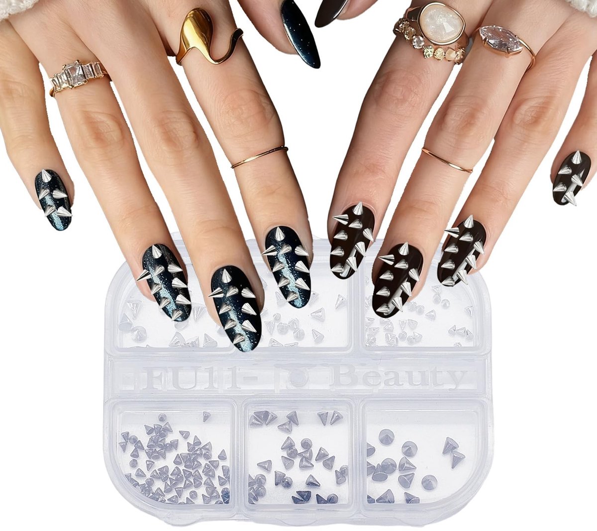 Dailygoods - Nagelbedels in Kegelvorm voor Nail Art, Set van 6