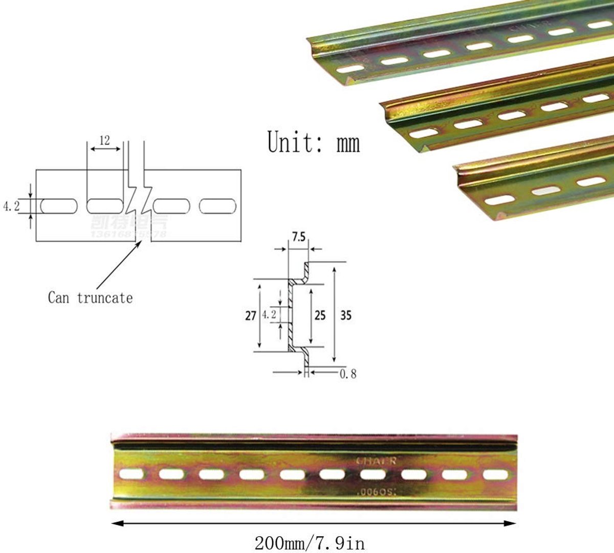 Dailygoods - DIN-rail - Hoogwaardige Stalen Rails - 3 Stuks - 35 mm Breed - Schakelkast Inbouw - 200 mm Lengte - Geschikt voor Verdeelkasten