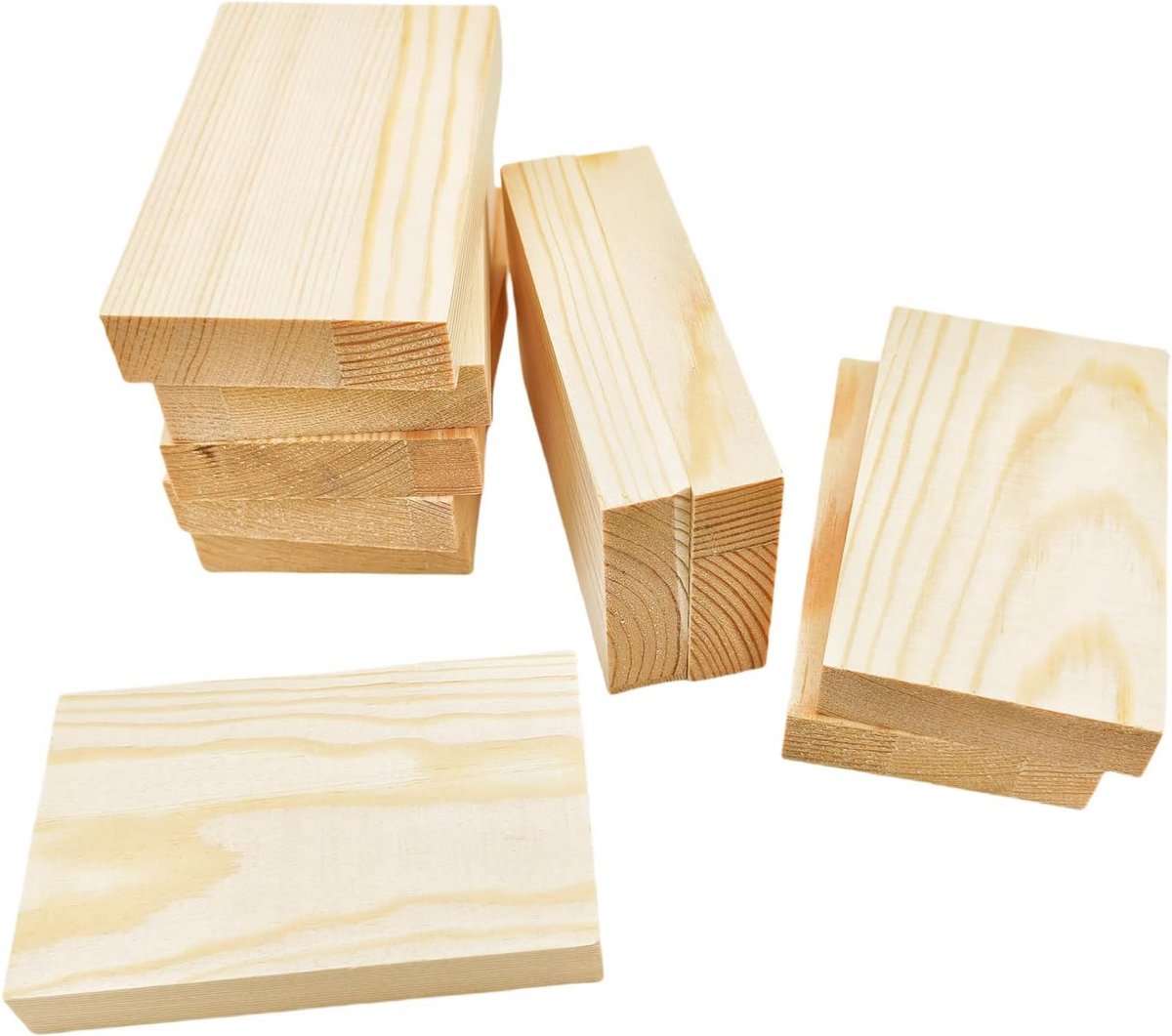 Houten Planken - Houtblokken Knutselen - Doe-het-zelf Projecten - Ongelakt Grenenhout - 10 Stuks - Blanco