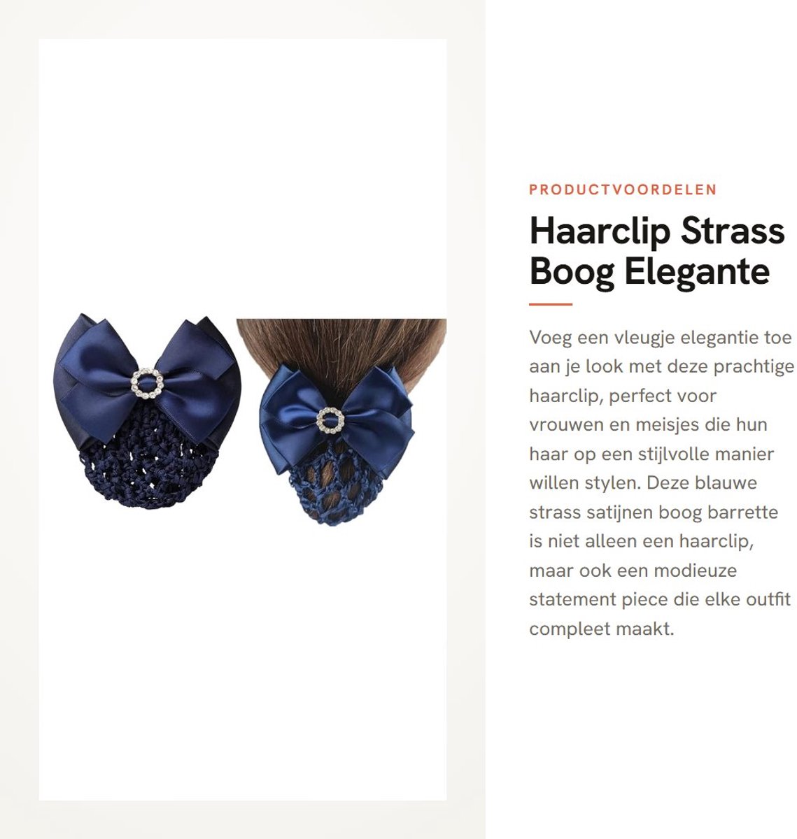 Dailygoods- Haarclip Strass Blauw - Haaraccessoire - Barrette - Strik - Dames - Meisjes - Decoratie - Haardecoratie