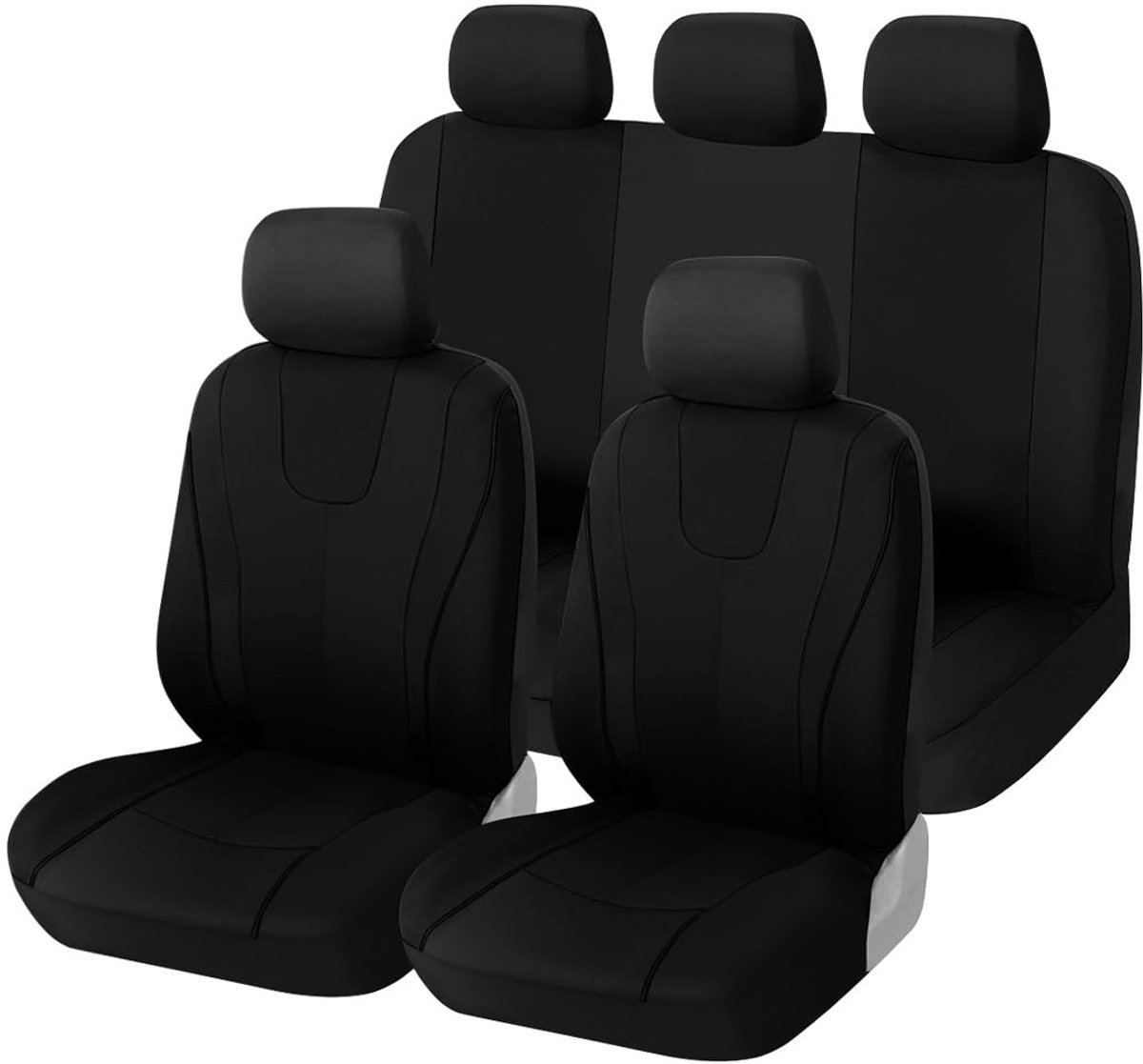 Dailygoods- Autostoelhoezen Universeel - Voorstoelhoezen - Achterbankhoezen - Autostoelbeschermers - Zwart - Duurzaam Polyester - 118x56cm - Stoelhoes