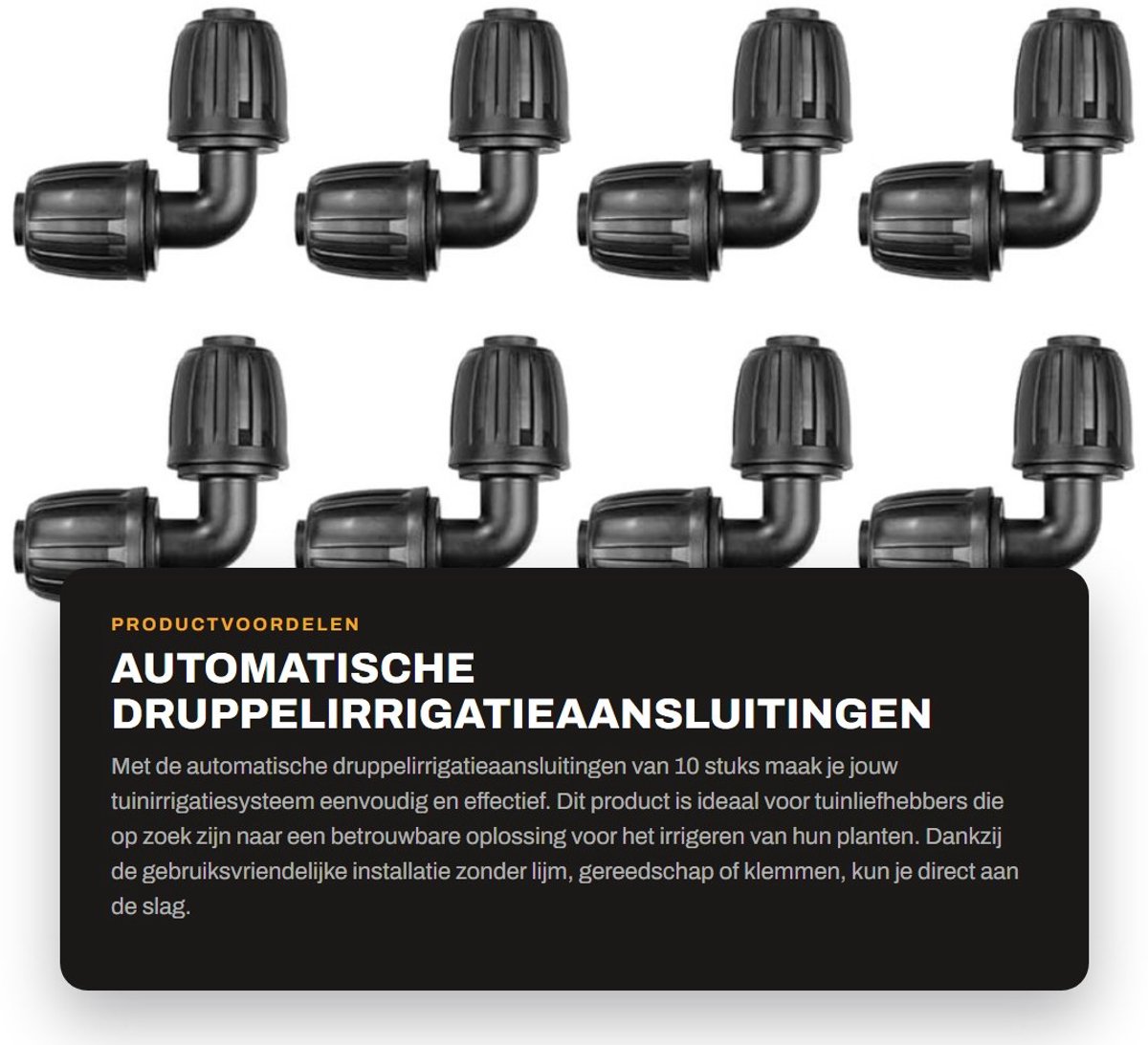 Dailygoods- Druppelirrigatieaansluitingen 10 stuks - Universele Hoekverbinder - Druppelonderdelen - Accessoires voor Tuinirrigatiesysteem - Eenvoudig te installeren - Lekvrije Verbinding - Irrigatieconnectoren
