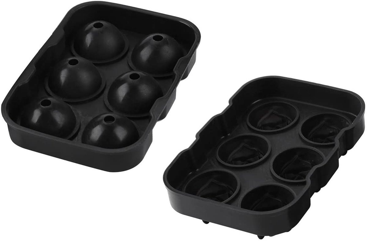 Dailygoods- IJsblokjesvorm Groot - Siliconen IJsblokjesvorm - IJsblokjesvorm met Deksel - BPA Vrij - Rozen IJsballen - 6 Holtes - Ijsbak
