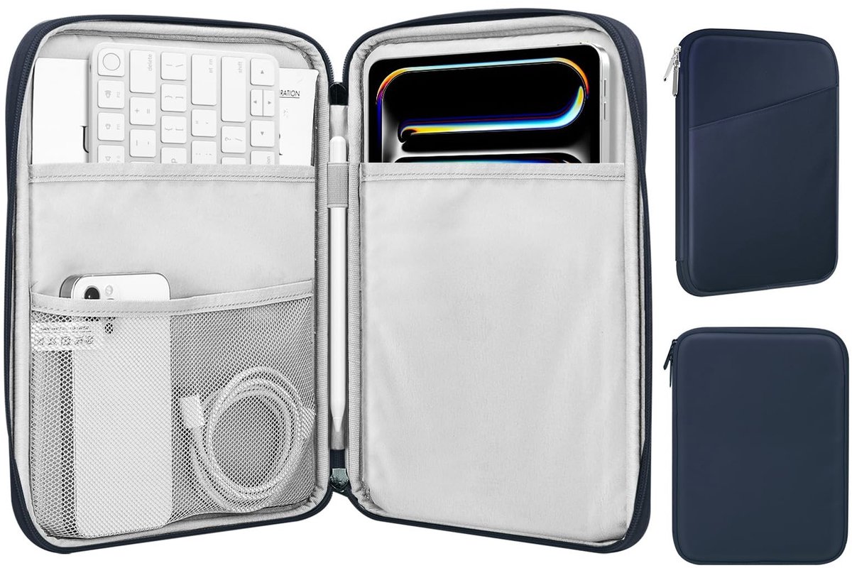 Dailygoods - Tablethoes - Draagbare Sleeve - Waterdicht - Donkerblauw - Geschikt voor iPad Pro en Galaxy Tab - Ideaal voor Zakelijke Mannen Vrouwen