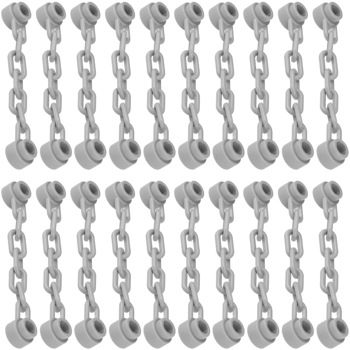 Dailygoods- Ketting 20 Stuks - 5-Link Ketting - Hoogwaardig ABS-Kunststof - Duurzaam - Grijze Kleur - Ideaal voor Bouwmodellen - Bouwketting