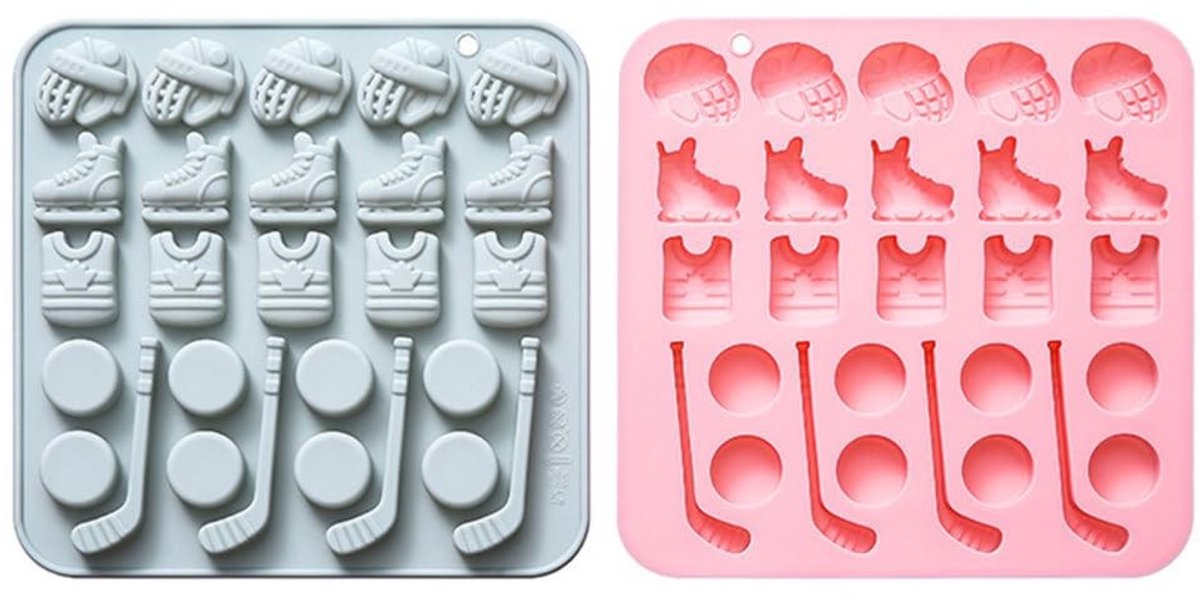 Dailygoods- Chocoladevormen Siliconen - 2 Stuks Sportthema - Snoepvormen - Bakken - Gelei - IJsblokjes - Makkelijk schoon te maken
