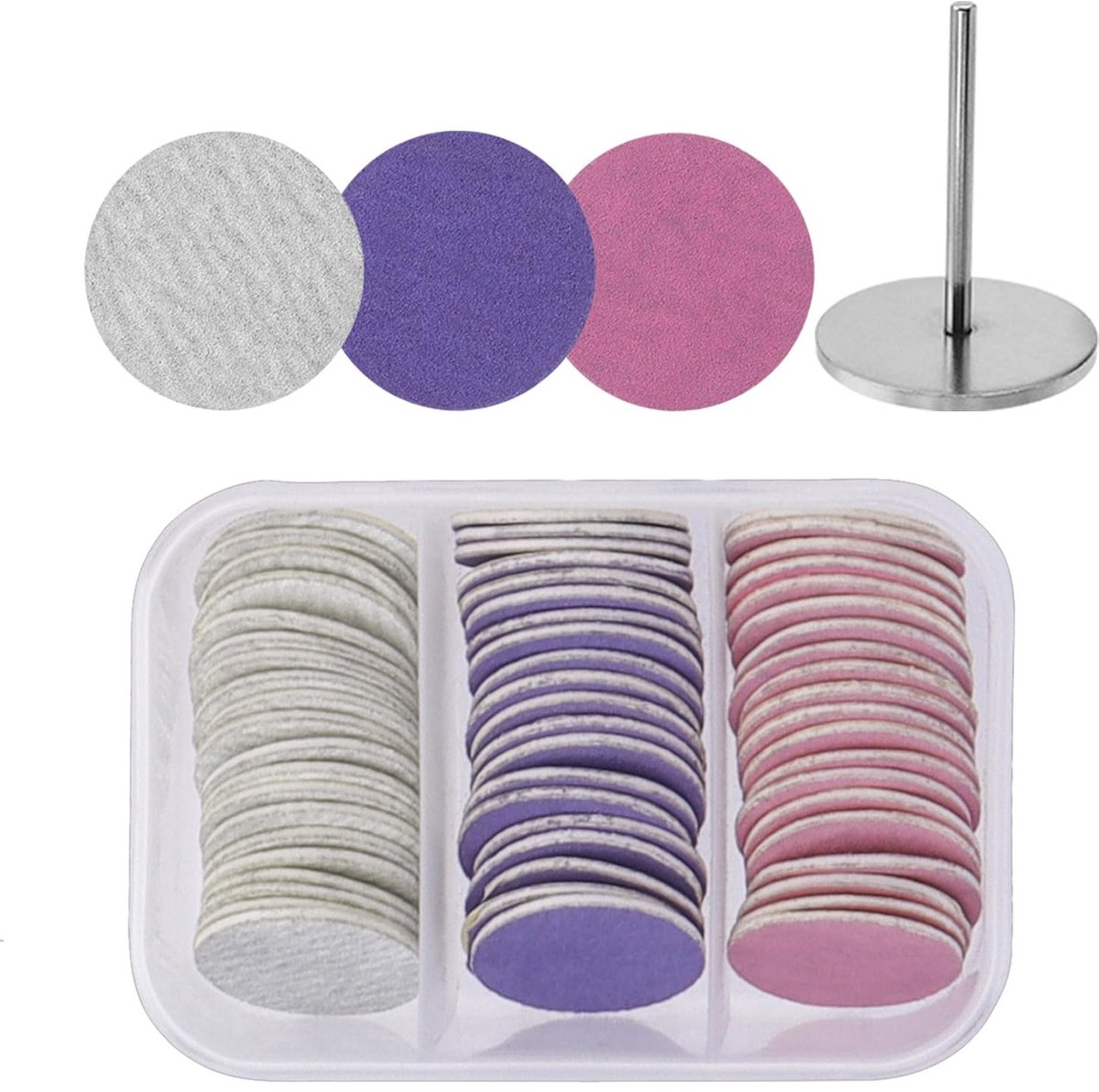 Dailygoods- Schuurschijf 180 Korrels - Schuurpapier Set - Vervangbare Schuurschijven - Voetslijpmachine - Pedicuregereedschap - 60 Stuks