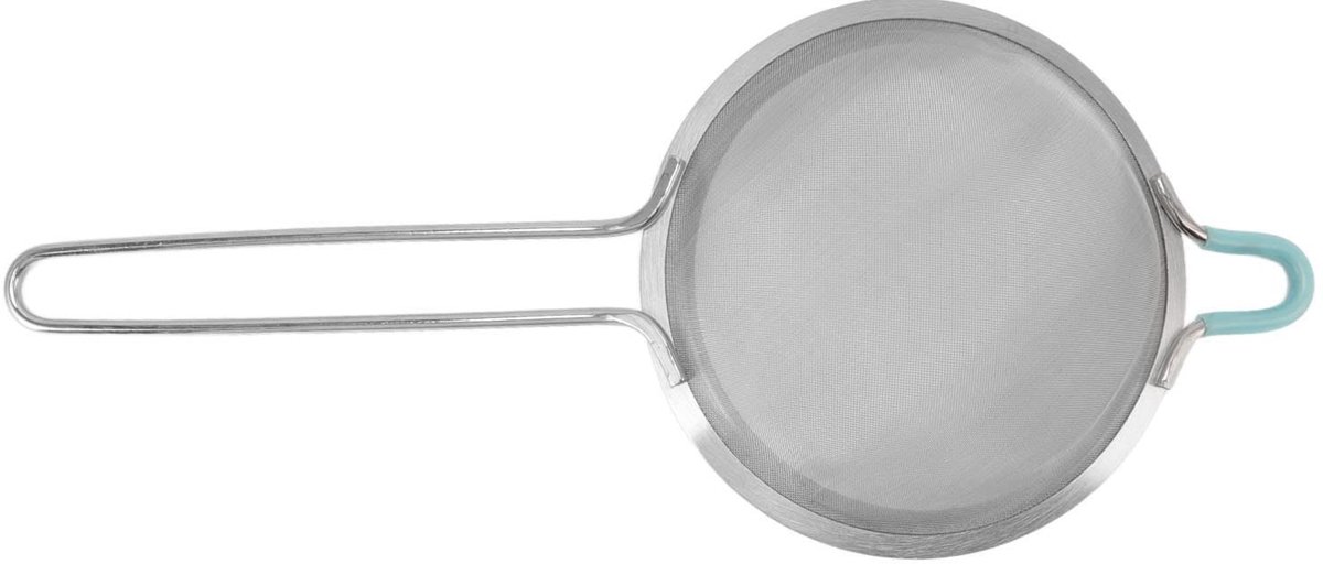 Dailygoods- Zeef Fijn 60 Mesh - Roestvrij Stalen Handmeelvergiet - Lange Steel 14 cm - Keuken Gereedschap - Tijdbesparend - Verbeterde Saustextuur - Meelzeef