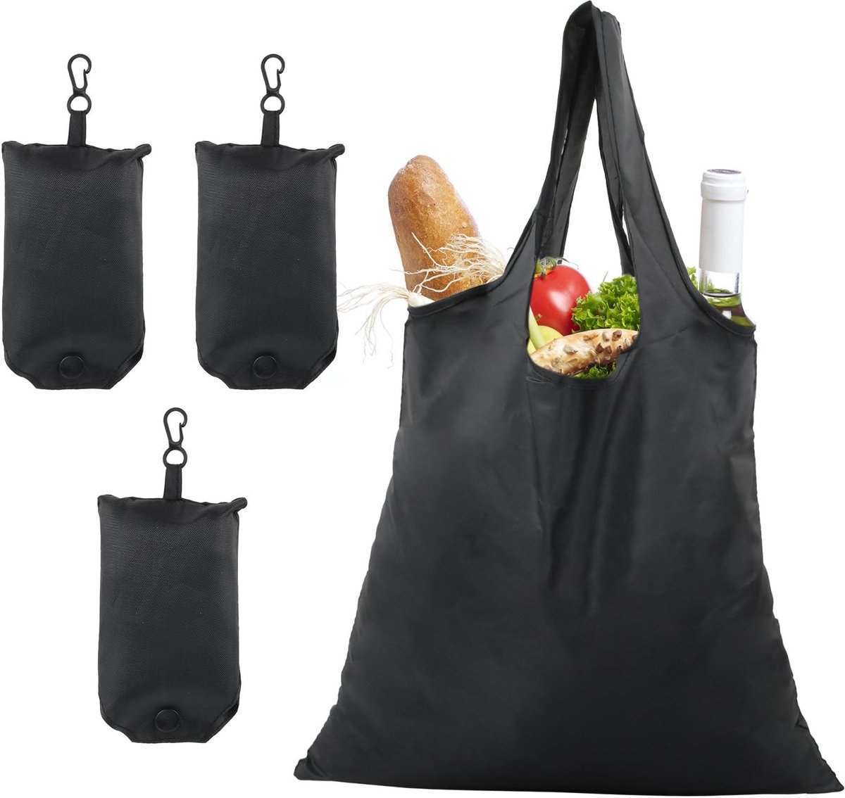 Dailygoods- Boodschappentas Opvouwbaar - 4 Stuks - Waterdicht - Herbruikbaar - Oxford-stof - Duurzaam - Herbruikbare Tas
