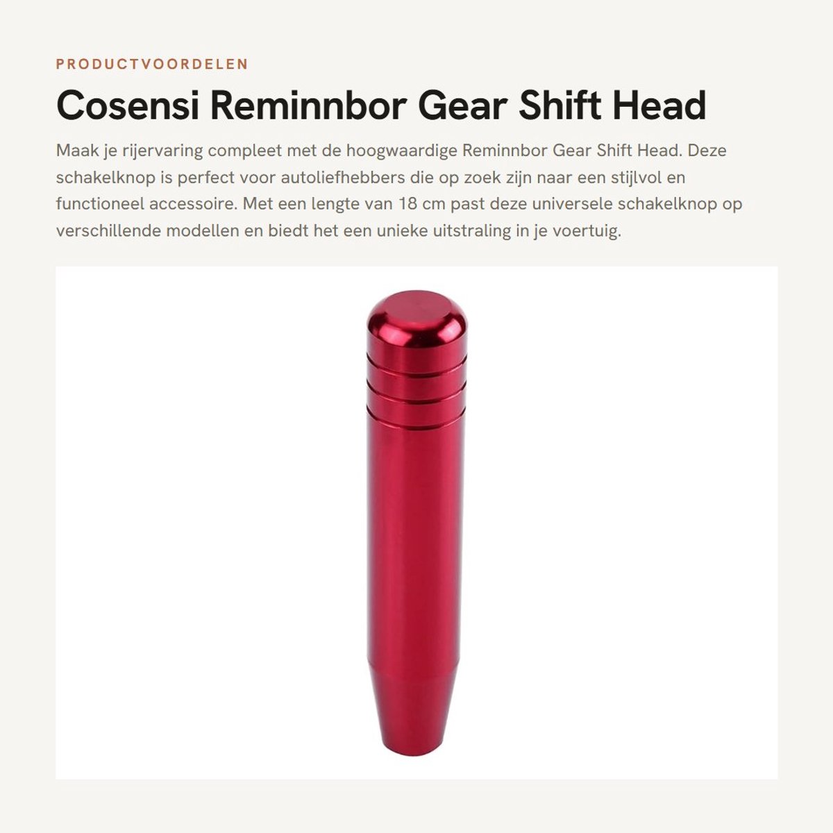 Dailygoods- Versnellingspook Hoes - Pookknop Universeel - Aluminium Legering - Ergonomisch Ontwerp - Corrosiebestendig - Duurzaam - Versnellingsknop