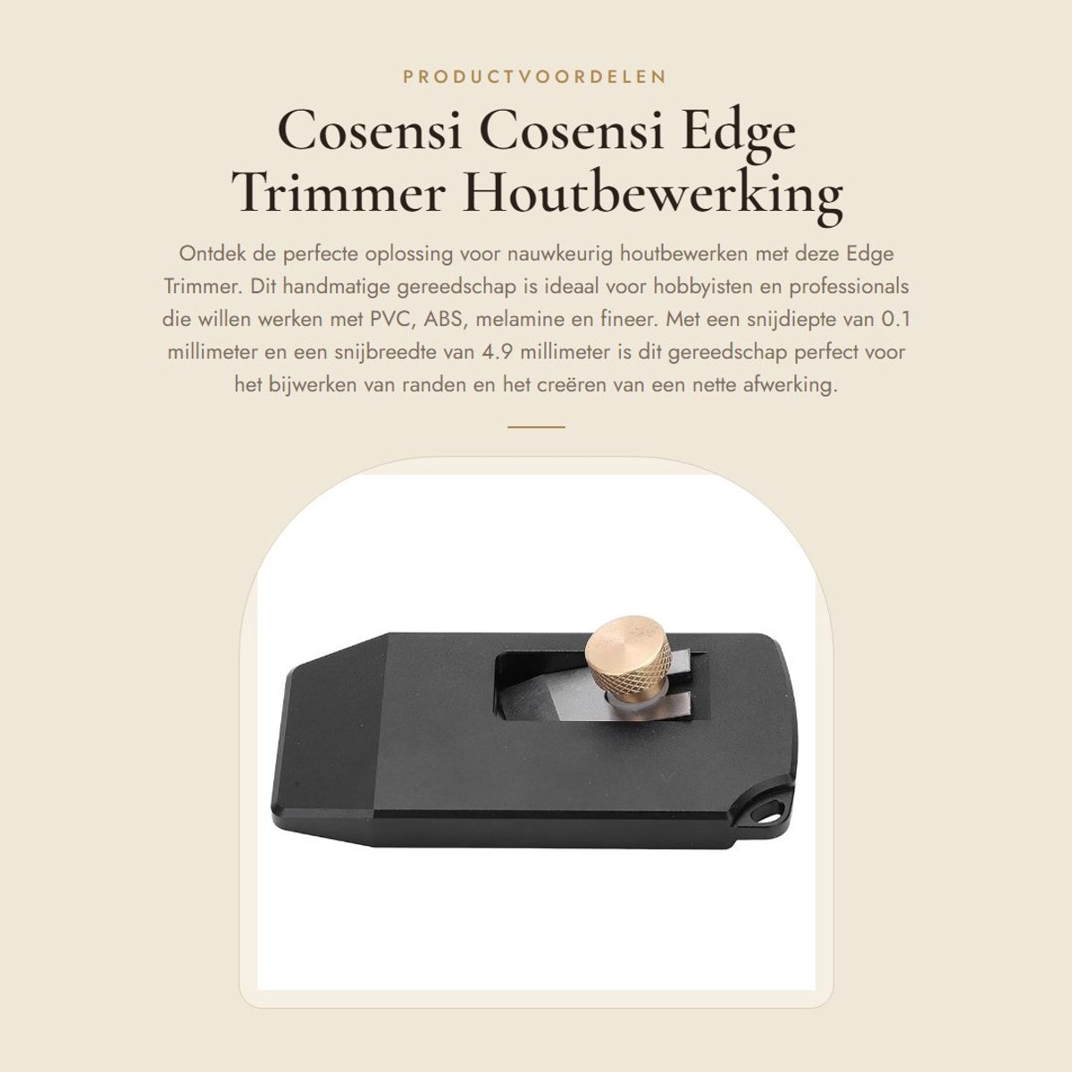 Dailygoods - Edge Trimmer - Houtbewerking - Handmatig Gereedschap - Hout Snijden - Perfect voor PVC en Melamine - Voor Nauwkeurige Afwerking