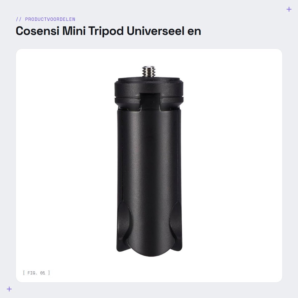 Dailygoods- Mini Tripod Premium Kwaliteit - Antislip - Opvouwbaar - Duurzaam - Zwart - Hoogte 8 cm - Statief