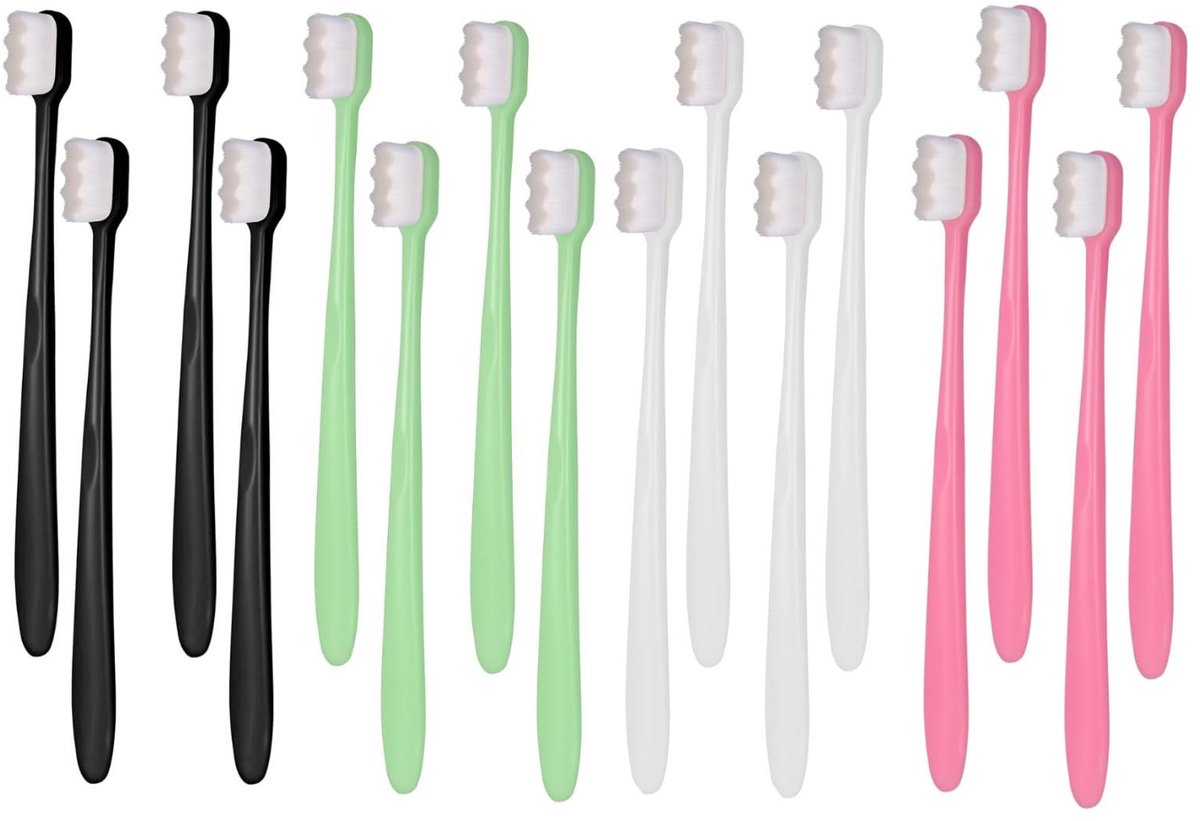 Dailygoods - Extra Soft Toothbrush - Extra Zachte Tandenborstel - 16 stuks - Veilig voor kwetsbaar tandvlees - Zachte micro nano borstelharen - Geschi...
