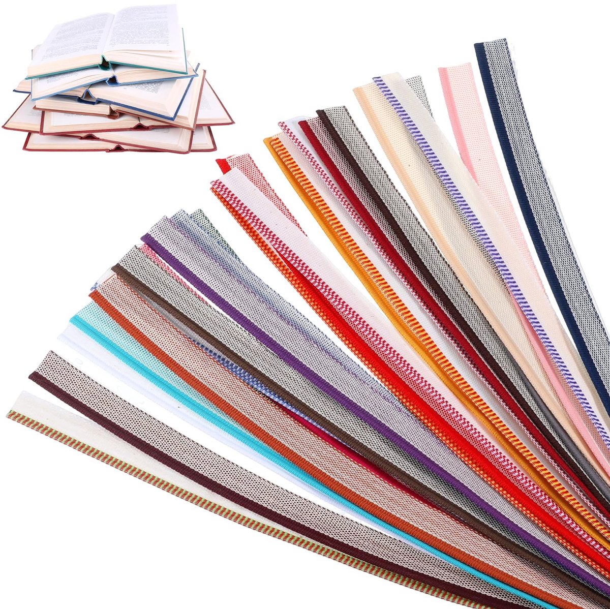 Dailygoods- Boekbinders 52 Stuks - Katoenen Hoofdbanden - Boekbinderslinnen - Boekenreparatie - Boekdecoratie - Duurzaam Materiaal - Boekband