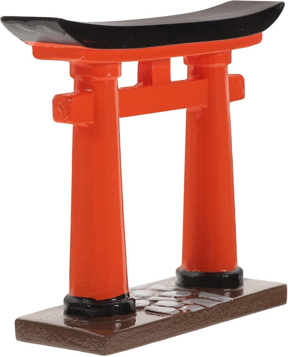 Miniatuur Poort - Zen Tuin Decoratie - Aquarium Decoratie - Delicaat Ontwerp - 9 x 8 cm - Bruin
