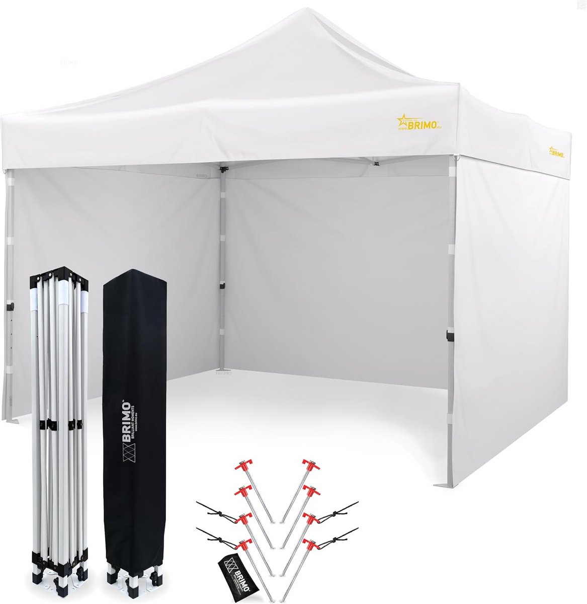 Partytent - Vouwtent Tuinpaviljoen - Feestelijke Bijeenkomst - 100% Waterdicht Dak - 3x3 Meter - Wit